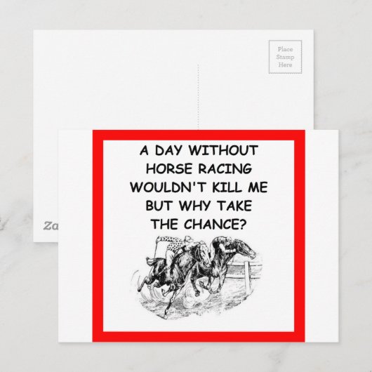 Carte Postale course à cheval (Devant / Derrière)