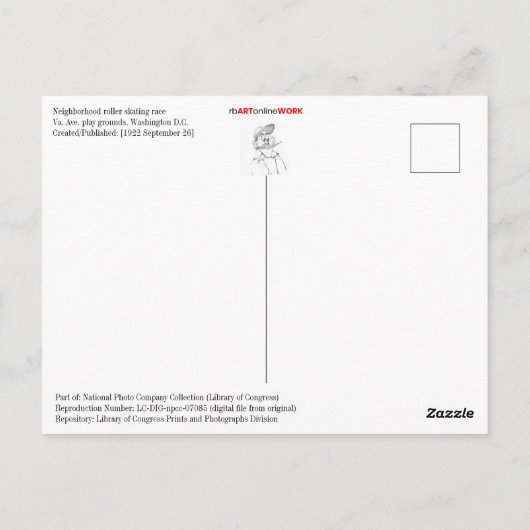 Carte Postale Course à roulettes (Dos)