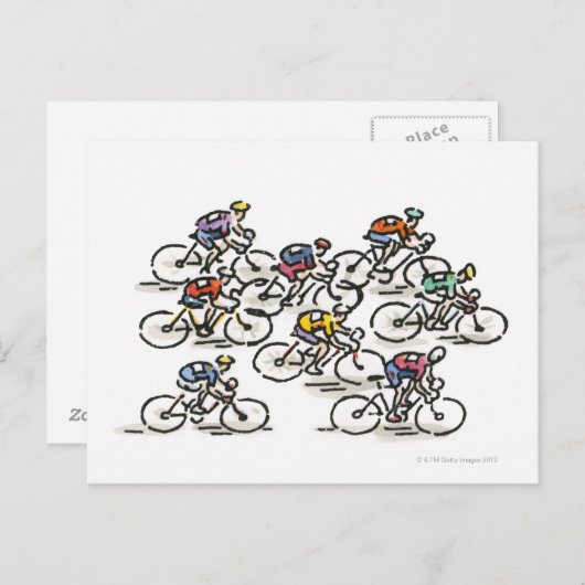 Carte Postale Course à vélo (Devant / Derrière)