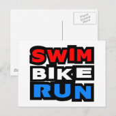 Carte Postale Course à vélo de natation (Devant / Derrière)