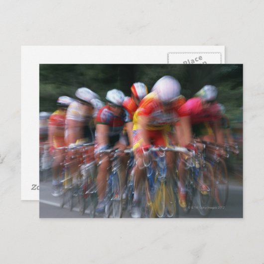 Carte Postale Course à vélo sur route (Devant / Derrière)