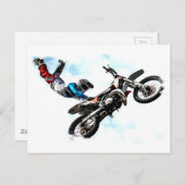 Carte Postale course acrobatique à moto (Devant / Derrière)