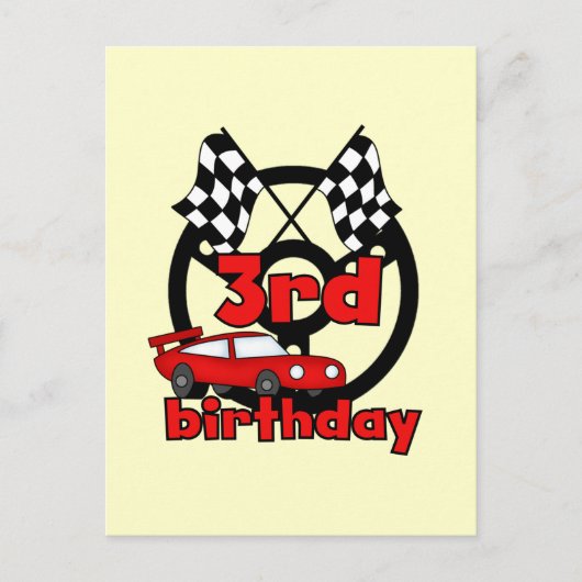 Carte Postale Course automobile 3e anniversaire Tshirts et cadea (Devant)