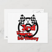 Carte Postale Course automobile 3e anniversaire Tshirts et cadea (Devant / Derrière)