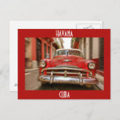 Carte Postale Course automobile dans les rues de la vieille Hava (Devant / Derrière)