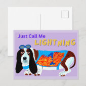 Carte Postale Course de Basset Hound APPELLEZ-MOI SIMPLEMENT L'É (Devant / Derrière)