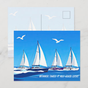 Carte Postale Course de bateaux de régate