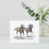 Carte Postale Course de chevaux à Thoroughbred (Debout devant)