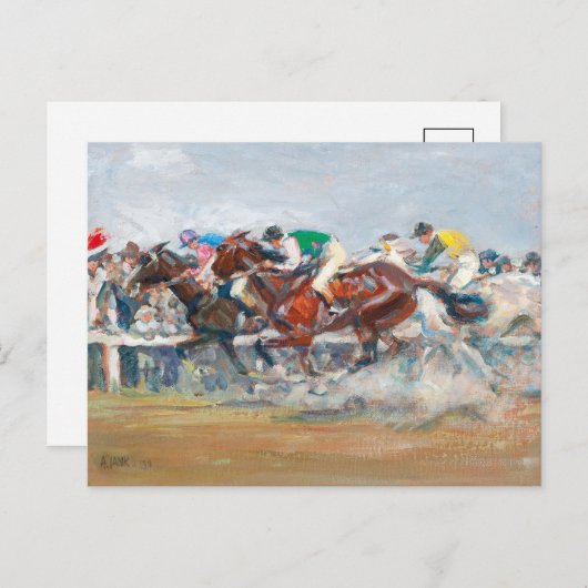 Carte Postale Course de chevaux | Angelo Jank (Devant / Derrière)