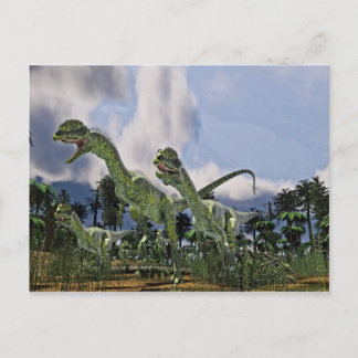 Carte Postale Course de Dilophosaurus