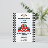 Carte Postale Course de dinosaure d'anniversaire voiture garçon  (Debout devant)