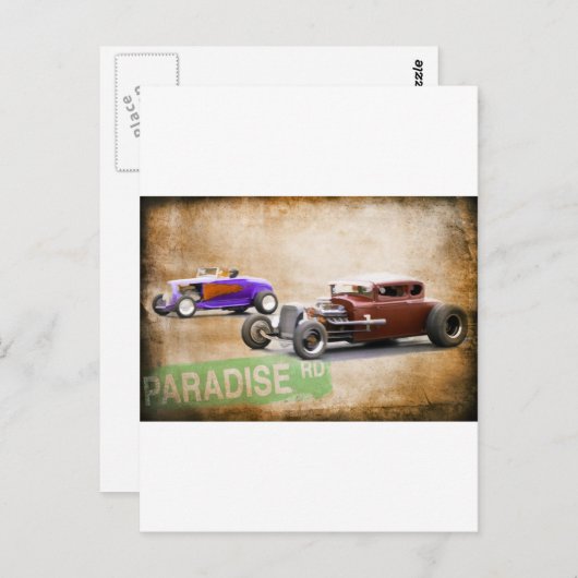 Carte Postale Course de dragsters (Devant / Derrière)