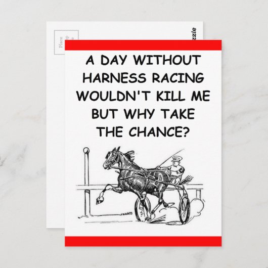 Carte Postale course de harnais (Devant / Derrière)
