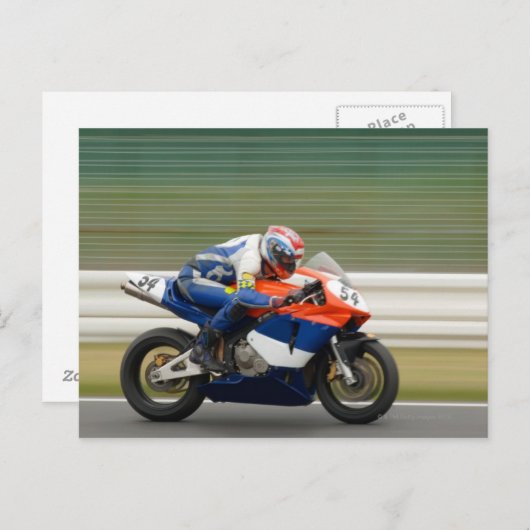 Carte Postale Course de moto (Devant / Derrière)