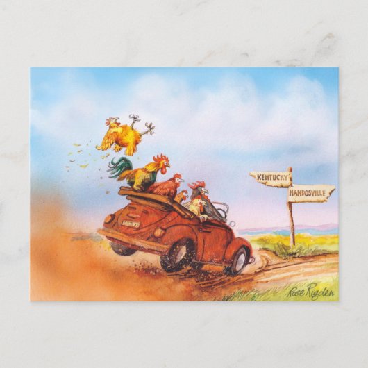 Carte Postale course de poulet (Devant)