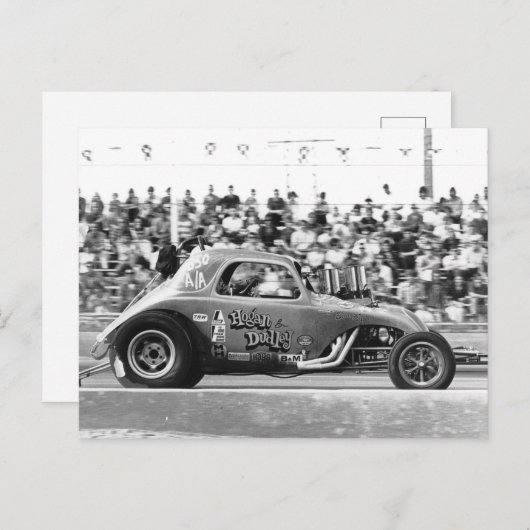 Carte Postale course de traînée topolino fiat (Devant / Derrière)