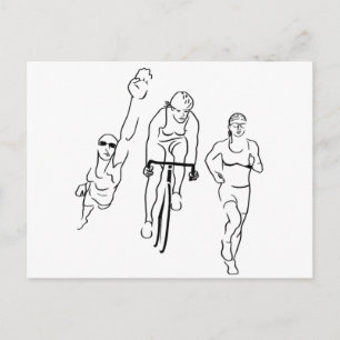 Carte Postale Course de vélo de natation Triathlon Femme