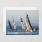 Carte Postale Course de yacht - Marina Del Rey, CA (Devant / Derrière)
