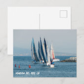 Carte Postale Course de yacht - Marina Del Rey, CA (Devant / Derrière)