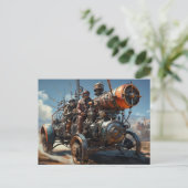 Carte Postale Course des voitures de fond Steampunk (Debout devant)