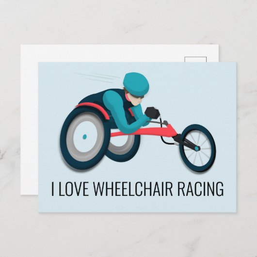 Carte Postale Course en fauteuil roulant (Devant / Derrière)
