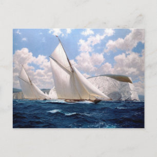 Carte Postale Course en mer près des falaises calcaires