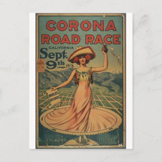 Carte Postale Course routière de Corona - 1913 (Devant)