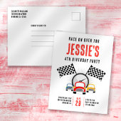 Carte Postale Course sur plus de voiture Anniversaire Fête Invit