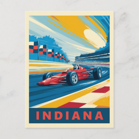 Carte Postale Course vintage Indiana (Devant)
