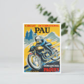 Carte Postale Course vintage moto Pau 1949 (Debout devant)