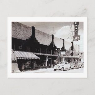 Carte Postale Court Cafe, Albuquerque, Nouveau-Mexique Vintage