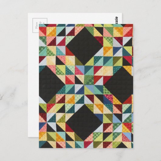 Carte Postale courtepointe patchwork - WOWCOCO (Devant / Derrière)