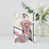 Carte Postale Courtesan japonais Ukiyo-e avec des ornements de c (Debout devant)