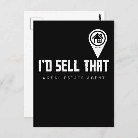 Carte Postale Courtier immobilier drôle Agent immobilier drôle (Devant / Derrière)