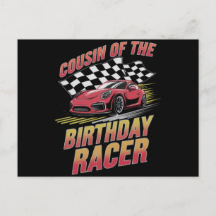 Carte Postale Cousin De L'Anniversaire Racer Racer Family Party