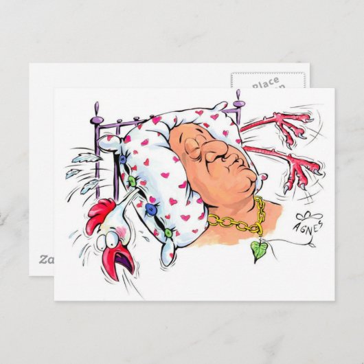 Carte Postale Coussin Avec Plumes De Poulet ? (Devant / Derrière)
