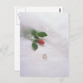 Carte Postale Coussin mariage anneaux (Devant / Derrière)