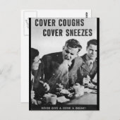 Carte Postale Coussins de couverture, éternuements de couverture (Devant / Derrière)