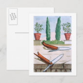 Carte Postale Couteau de jardinage, de 'Hesperides' par Giovanni (Devant / Derrière)