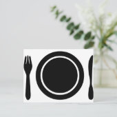 Carte Postale Couteau, fourchette et assiette. (Debout devant)