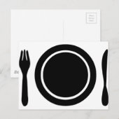 Carte Postale Couteau, fourchette et assiette. (Devant / Derrière)