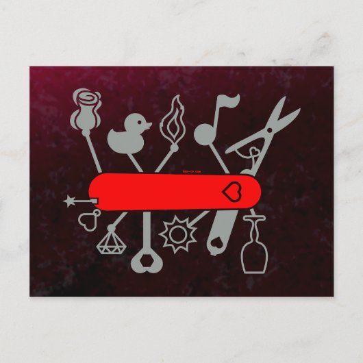 Carte Postale Couteau suisse pour amoureux (Devant)