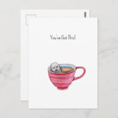 Carte Postale Couteau Tea Bag Illustration Cup of Tea Support Ca (Devant / Derrière)