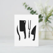 Carte Postale Couteaux boucher (Debout devant)