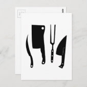 Carte Postale Couteaux boucher (Devant / Derrière)