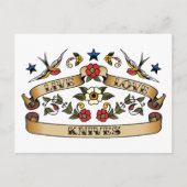 Carte Postale Couteaux d'amour en direct (Devant)