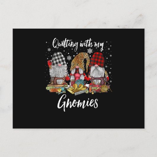 Carte Postale Couture avec mes Gnomies Noël Gnomes Vacances (Devant)