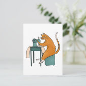 Carte Postale Couture vintage de chat (Debout devant)