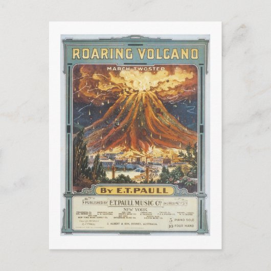 Carte Postale Couvercle Vintage Volcan Roaring (Devant)