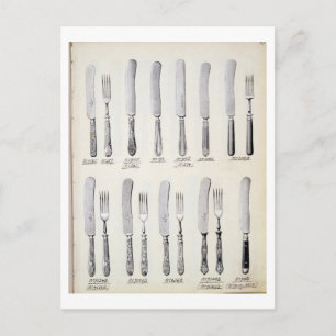 Carte Postale Couverts, à partir d'un catalogue commercial